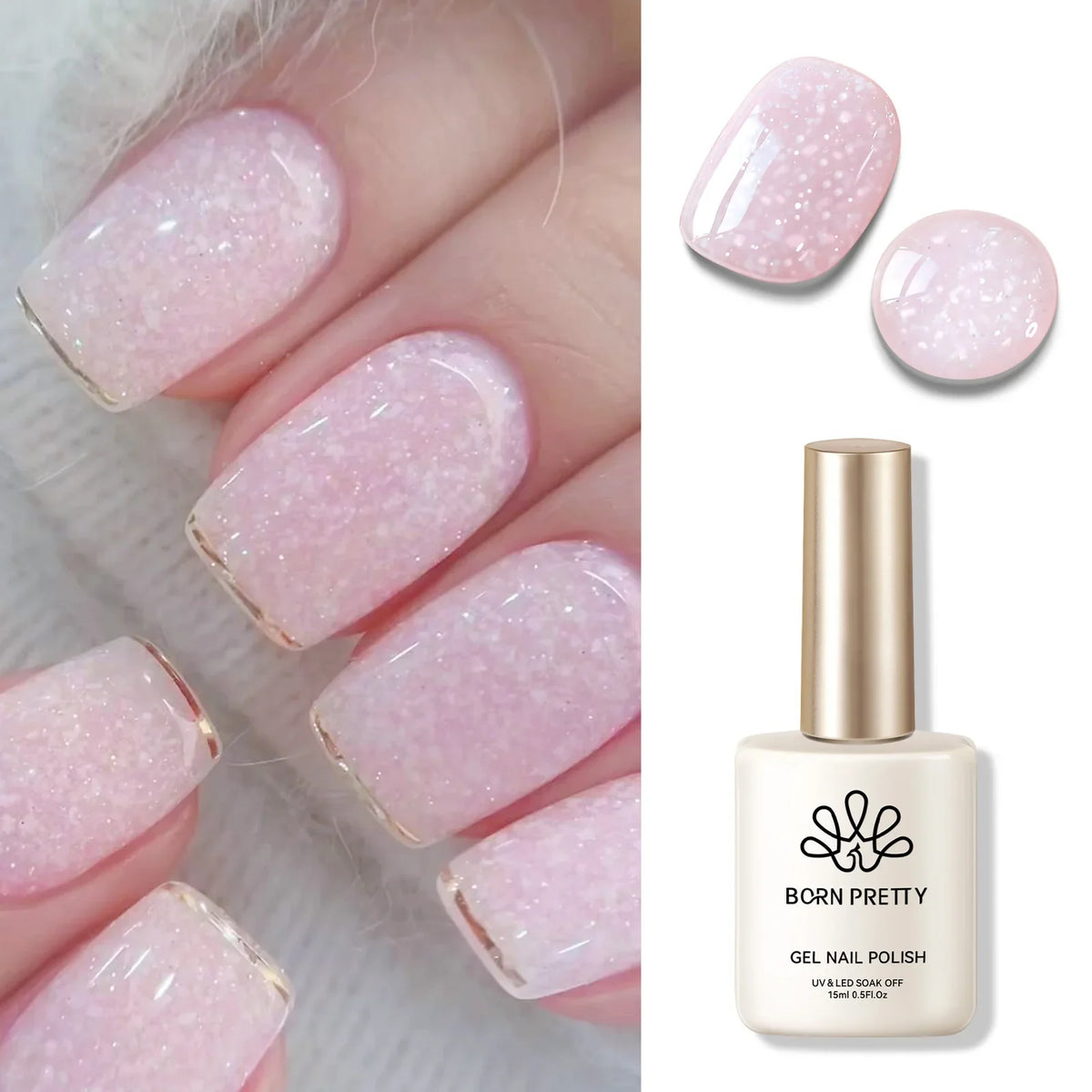 BORN PRETTY Milky Jelly Rubber Base Gel for Gel Nail Polish 15ml Russian Self-leveling Nude Color Soak Off Semi Permanent UV Gel Blushimmer