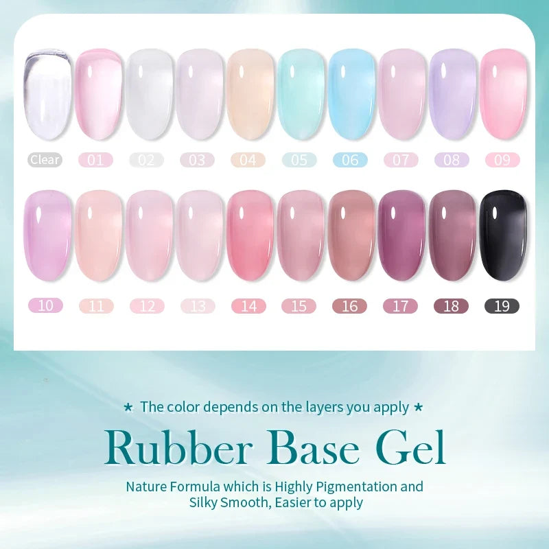 BORN PRETTY Milky Jelly Rubber Base Gel for Gel Nail Polish 15ml Russian Self-leveling Nude Color Soak Off Semi Permanent UV Gel Blushimmer