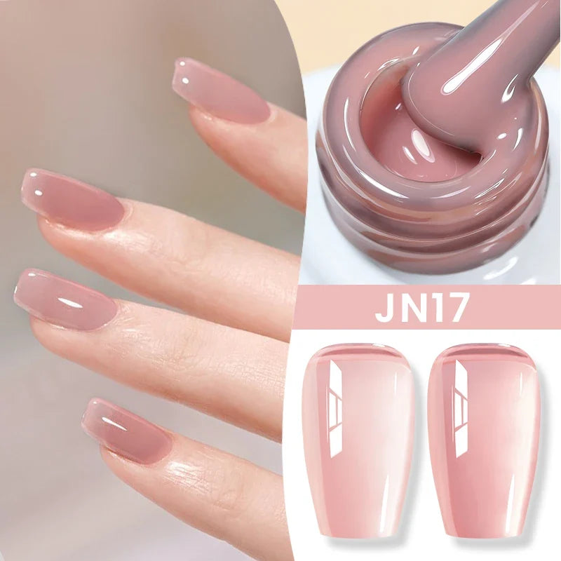 BORN PRETTY Milky White Jelly Nude Gel Nail Polish 10ml White Translucent Soak Off Gel Vernis Semi Permanent Need UV Light Cure Blushimmer