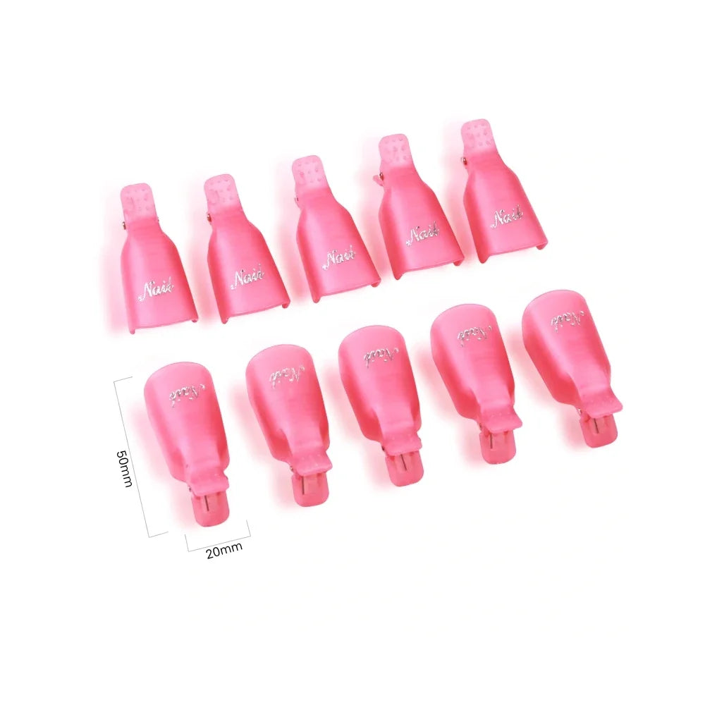 (10Pcs) Gel Nail Polish Remover Cap Clips Resuable Finger&Toe Nail Clips for removal Acrylic Nail Art Gel Polish Soak Off Tool Blushimmer
