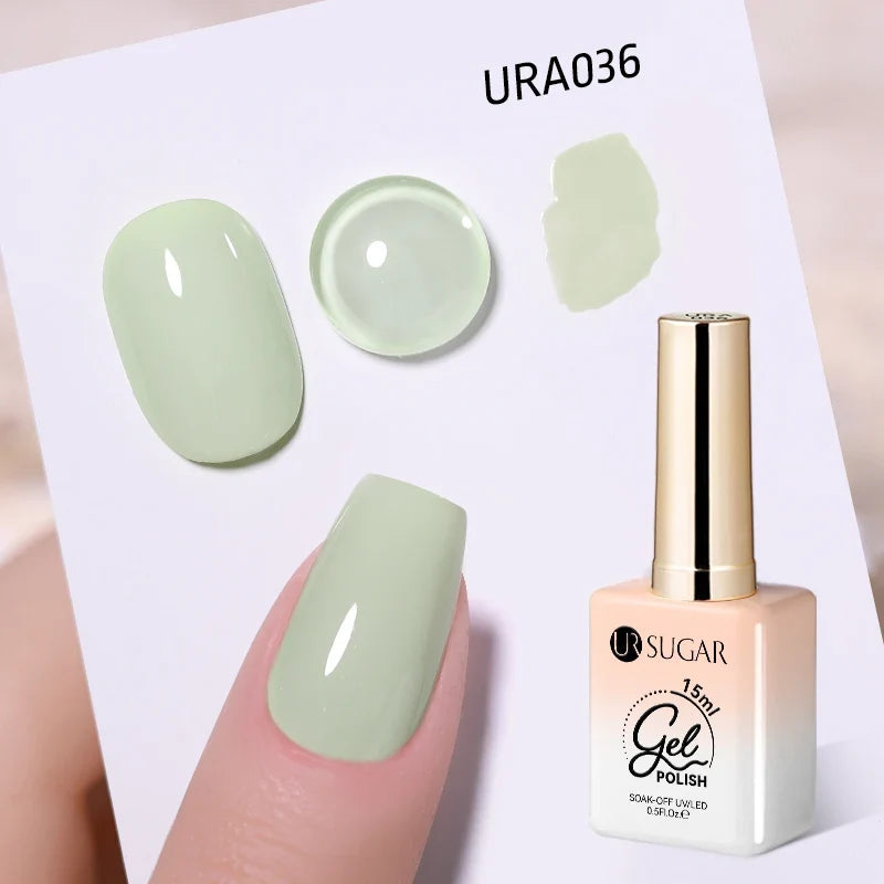 UR SUGAR 15ml Jelly Milky White Translucent Color Gel Polish Semi Permanent UV Gel Nail Art Soak Off Gel Varnish Latest Fashion Blushimmer