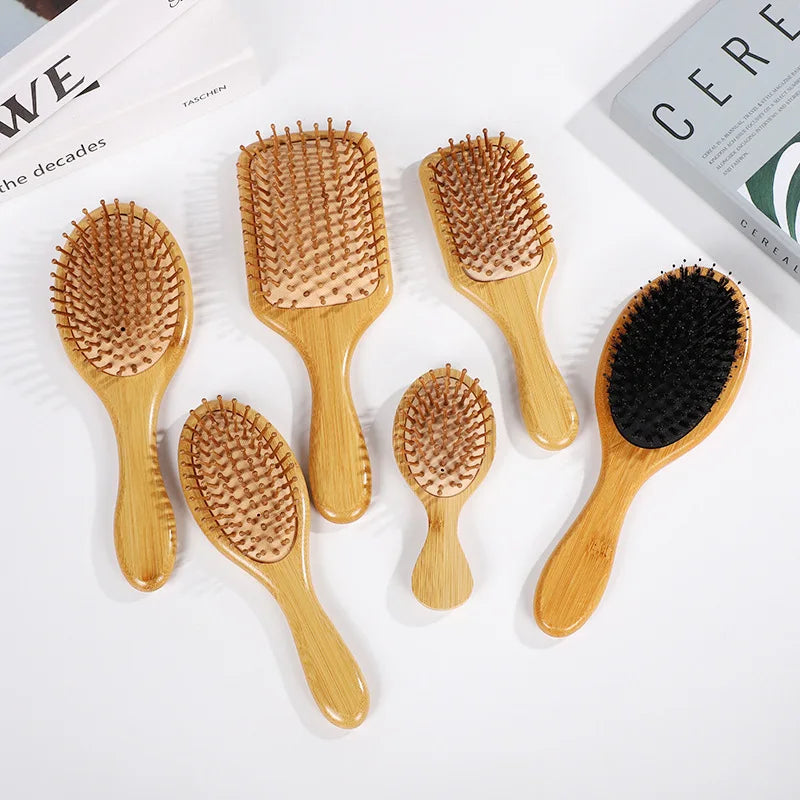 New Sdottor Wooden Bamboo Hair Brush Air Massage Comb Anti-static Scalp Combs Airbag Hairdressing Healthy Reduce Hair Loss Styli WTN Essentials