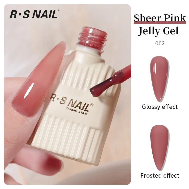 RS NAIL Jelly Transparent Gel Nail Polish 10g Summer Nude Pink Gel Polish Semi Permanent Soak Off UV LED Varnish Jade Nail Gel Blushimmer