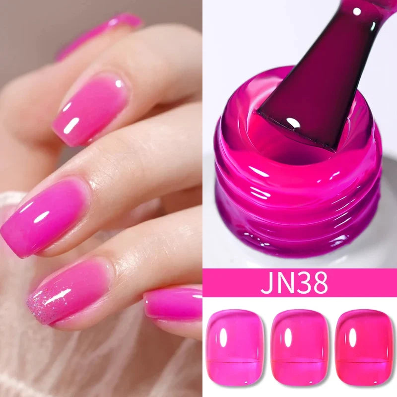 BORN PRETTY 10ml Blood Red Jelly Gel Nail Polish Halloween Nails Art Gel Polish Sheer Translucent Nail Gel for Winter Manicure Blushimmer