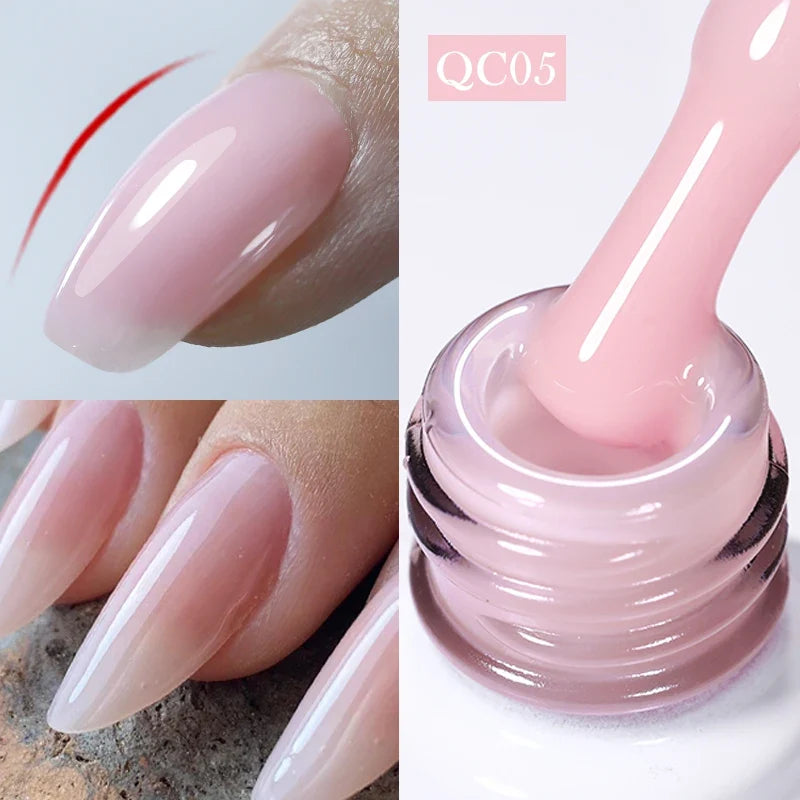 BORN PRETTY Milky White Jelly Nude Gel Nail Polish 10ml White Translucent Soak Off Gel Vernis Semi Permanent Need UV Light Cure Blushimmer