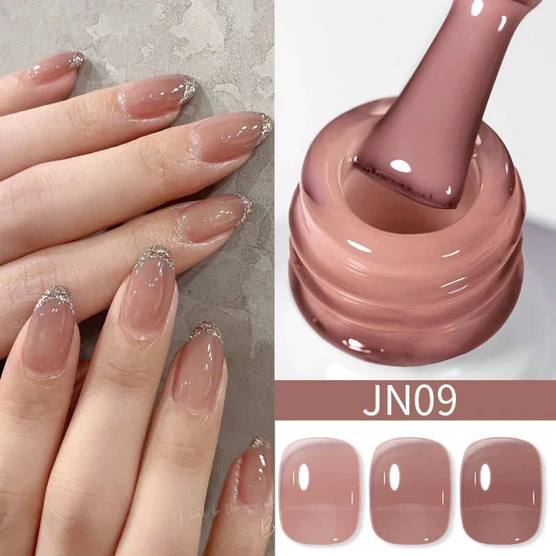 BORN PRETTY 10ml Blood Red Jelly Gel Nail Polish Halloween Nails Art Gel Polish Sheer Translucent Nail Gel for Winter Manicure Blushimmer