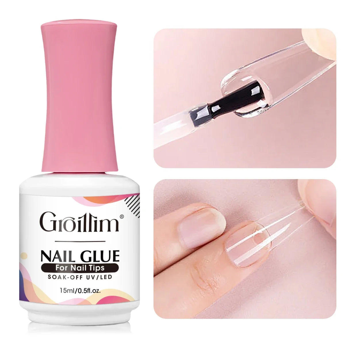 Groillim 15ml Nail Polish Gel, Removable LED Nail Gel, Super Long-Lasting, Non-Toxic, Quick-Drying, Alcohol-Free Formula, Suitab Blushimmer