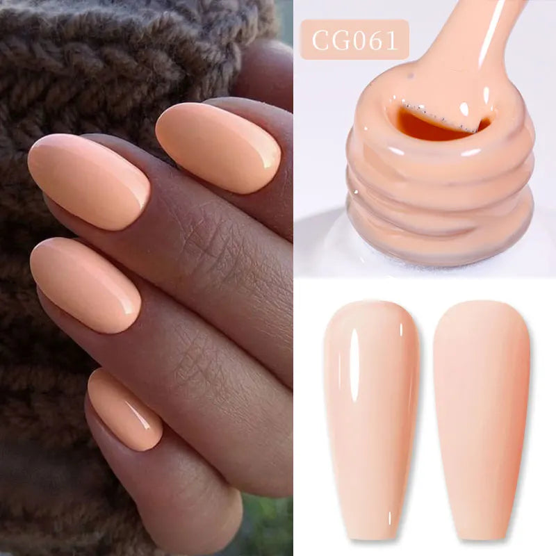 BORN PRETTY Jelly Nude Gel Nail Polish 10ml Light Pink Peach Translucent Color UV Light Cure Gel Varnish Nail Art DIY at Home Blushimmer