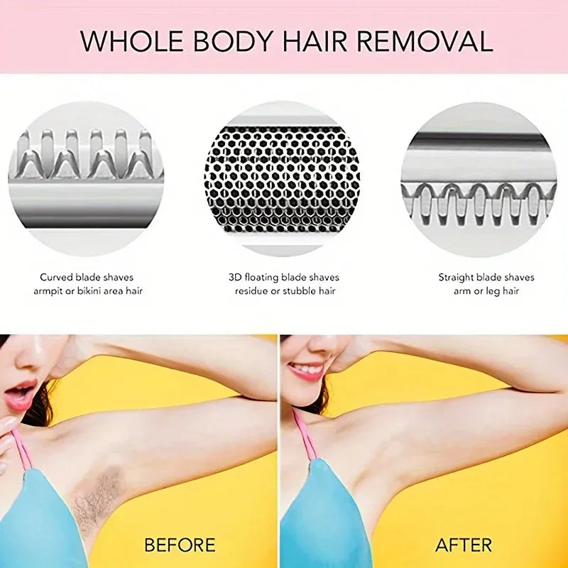 4-in-1 ladies 'multifunctional electric hair remover set Ladies bikini trimmer USB charging eyebrows nose hair face leg portable Noventix