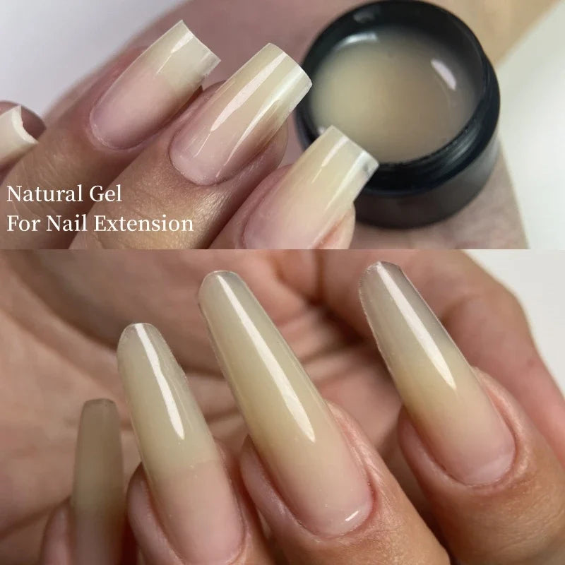 MSHARE 50ml Natural Nails Gel Builder Nalil Tpo Free Self Leveling Gel for Nail Extension Construction Pink Shade UV Led Gel Blushimmer