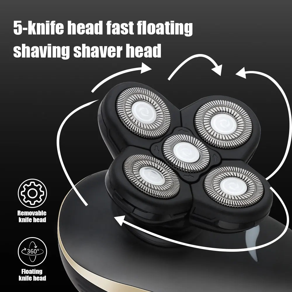 hiena Men Kit Wet Dry Electric Shaver Beard Hair Trimmer Electric Razor Rechargeable Bald Head Shaving Machine LCD Display Noventix