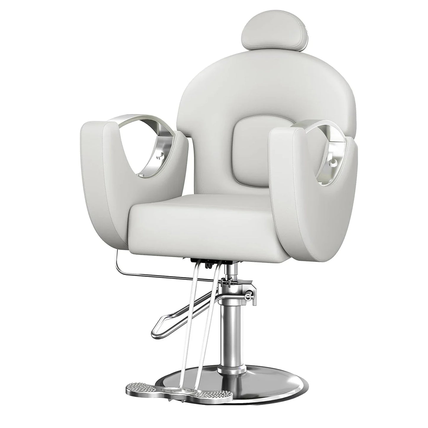 Commercial Barber Chair Reclining & 360° Swivel, Heavy Duty Hydraulic Salon Chair With Adjustable Height For Haircut Shampoo Vivalo