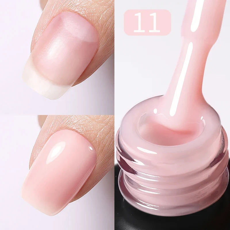 BORN PRETTY Milky Pink Rubber Base Gel Nail Polish Glitter 15ml Semi-Permanent Varnish Soak Off Self Leveling UV LED Gel Blushimmer