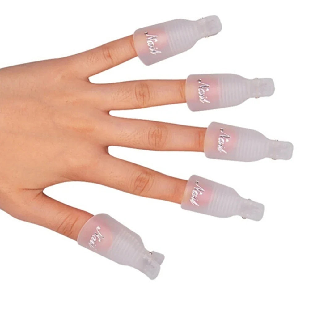 (10Pcs) Gel Nail Polish Remover Cap Clips Resuable Finger&Toe Nail Clips for removal Acrylic Nail Art Gel Polish Soak Off Tool Blushimmer