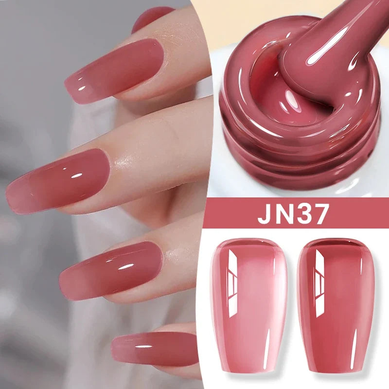 BORN PRETTY 83 Colors 10ml Jelly Nude Gel Nail Polish Autumn Amber Semi Transparent Manicure Soak off UV LED Nails Gel Varnish Blushimmer