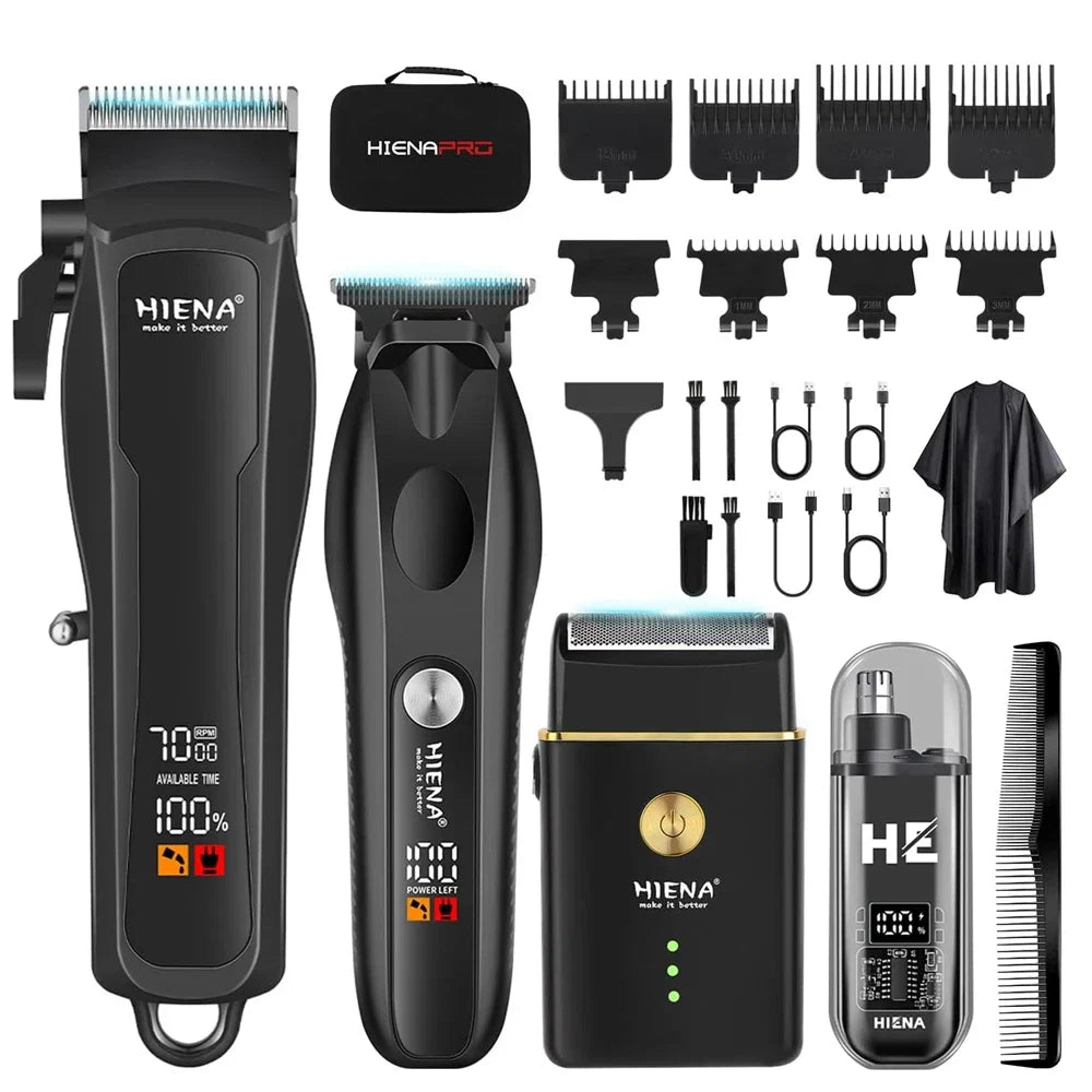 Hair Clippers for Men Professional Cordless Barber T-Blade Beard/Hair Trimmer Set Electric Razor Foil Shaver Nose Men's Hair Cut Noventix