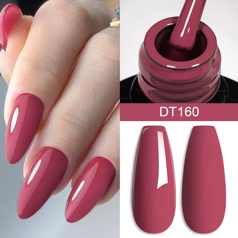 7ml Burgundy Crimson Nail Gel Polish, High Pigment, Non Streak, Long Lasting, UV LED Soak Off Nail Art Gel for Home Salon DIY Blushimmer