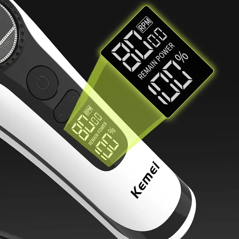 Kemei 1593 Barber Professional Hair Clipper Rechargeable Trimmer Electric Hair Cutting Machine External Rotor Brushless Motor Noventix