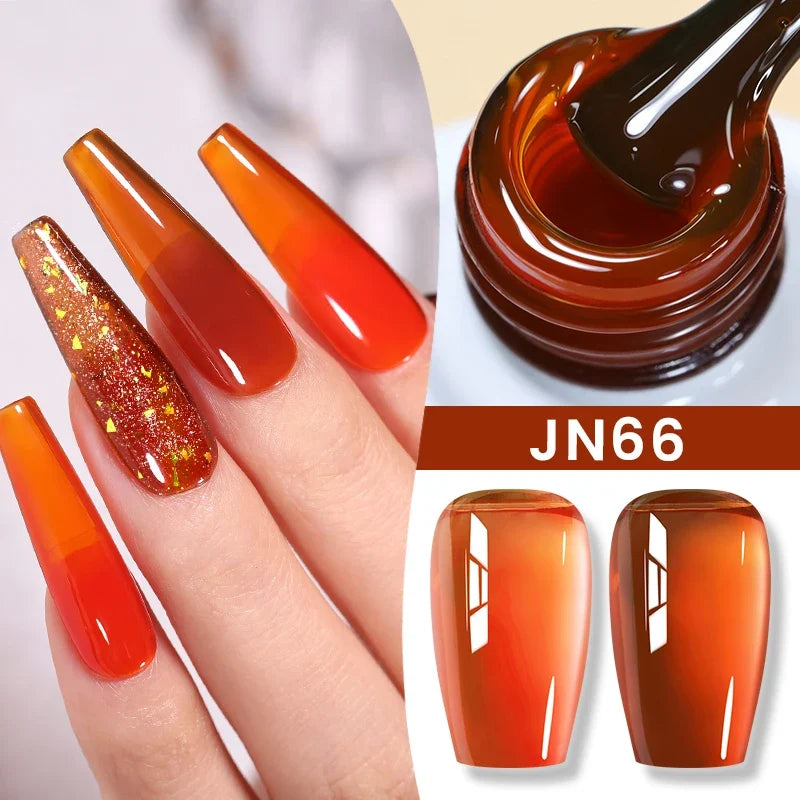 BORN PRETTY Jelly Nude Gel Nail Polish 10ml Light Pink Peach Translucent Color UV Light Cure Gel Varnish Nail Art DIY at Home Blushimmer
