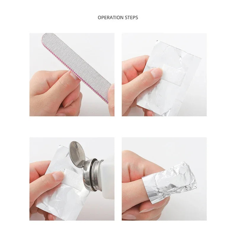 100Pcs Bag Aluminium Foil Nail Art Soak Off Polish Nail Removal Wraps Towel Gel  Remover Manicure Tool Blushimmer