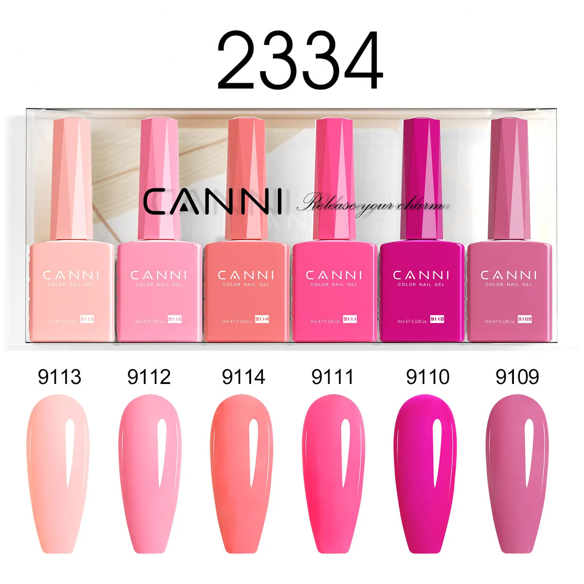 6pcs*9ml CANNI HEMA FREE Nail Gel Polish Set Gorgeous Color Semi Permanent Pigmented Painting Gel Soak off UV LED Gel Nails Kit Blushimmer