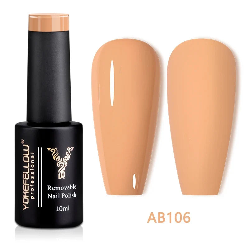 YOKEFELLOW 10ml Jelly Nude Gel Nail Polish High Quality Translucent Pink Nail Gel Varnish Soak Off UV Gel Polish Long Lasting Blushimmer
