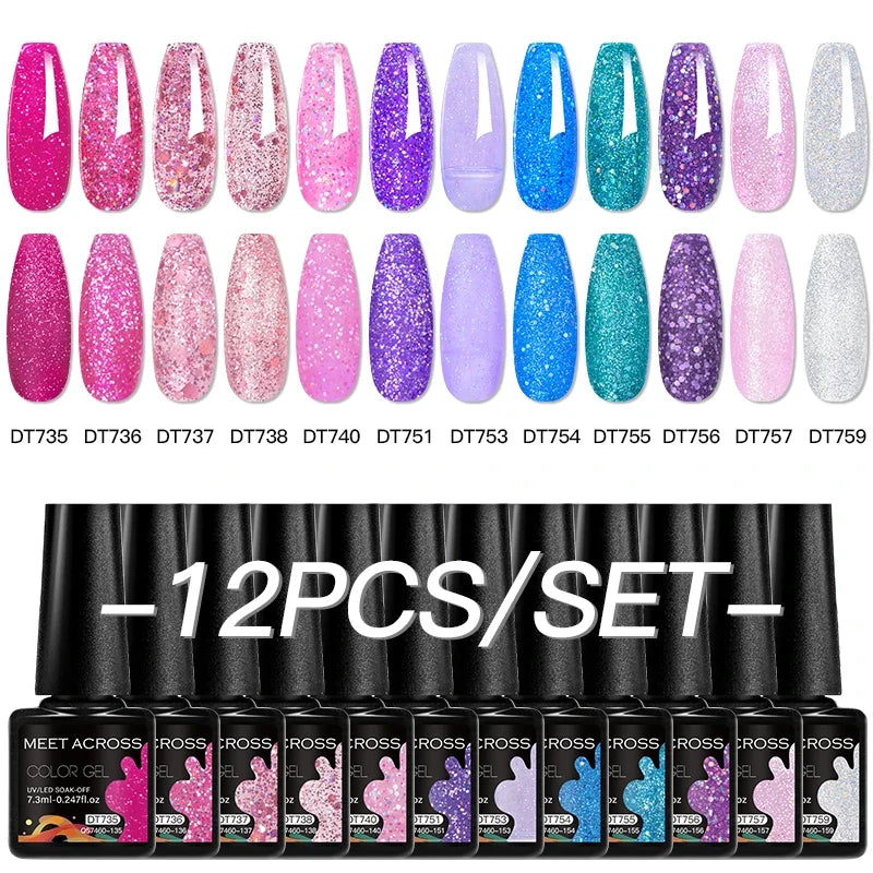 12pc All-season Nail Gel Polish Set Multicolor TPO HEMA Free Long-Lasting UV LED Nail Supplies for Women Daily & Party Wearing Blushimmer