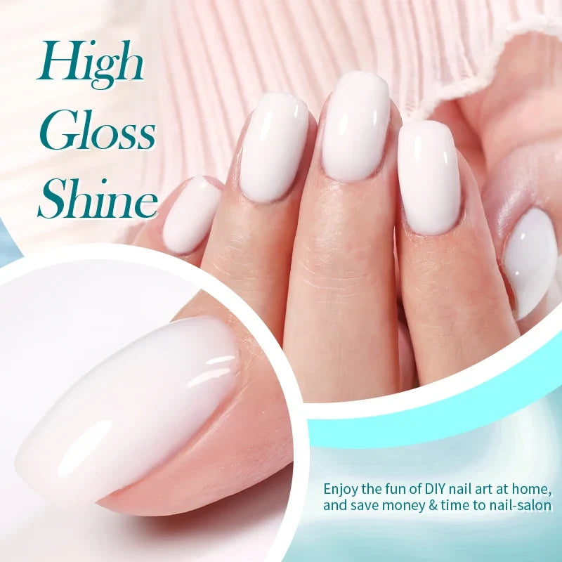 BORN PRETTY Milky Jelly Rubber Base Gel for Gel Nail Polish 15ml Russian Self-leveling Nude Color Soak Off Semi Permanent UV Gel Blushimmer