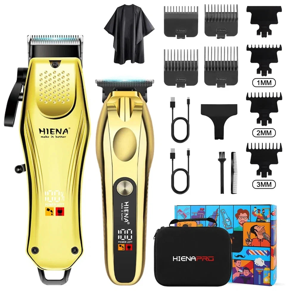 Hair Clippers for Men Professional Cordless Barber Clipper T-Blade Beard/Hair Trimmer Set Electric Razor Foil Shaver Nose Tr Noventix