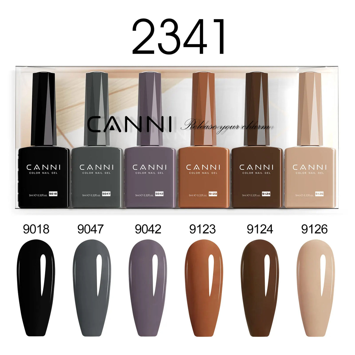 6pcs*9ml CANNI HEMA FREE Nail Gel Polish Set Gorgeous Color Semi Permanent Pigmented Painting Gel Soak off UV LED Gel Nails Kit Blushimmer