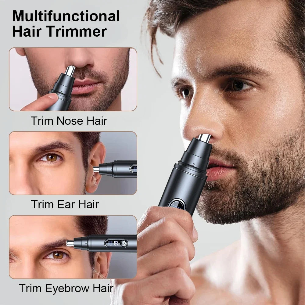 Electric Nose Hair Trimmer Rechargeable Nose Hair Clipper for Men Mini Portable Automatic Shaving Nose Eyebrow Ear Hair Remover Noventix