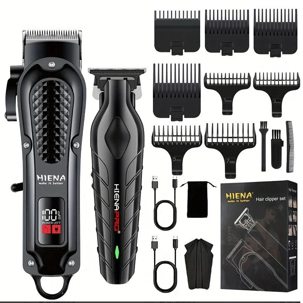hiena 212 Professional Hair Cutter Mans Hair Clipper Set Metal Electric Cordless Hair Trimmer for Barber LCD Display Hair cutt Noventix