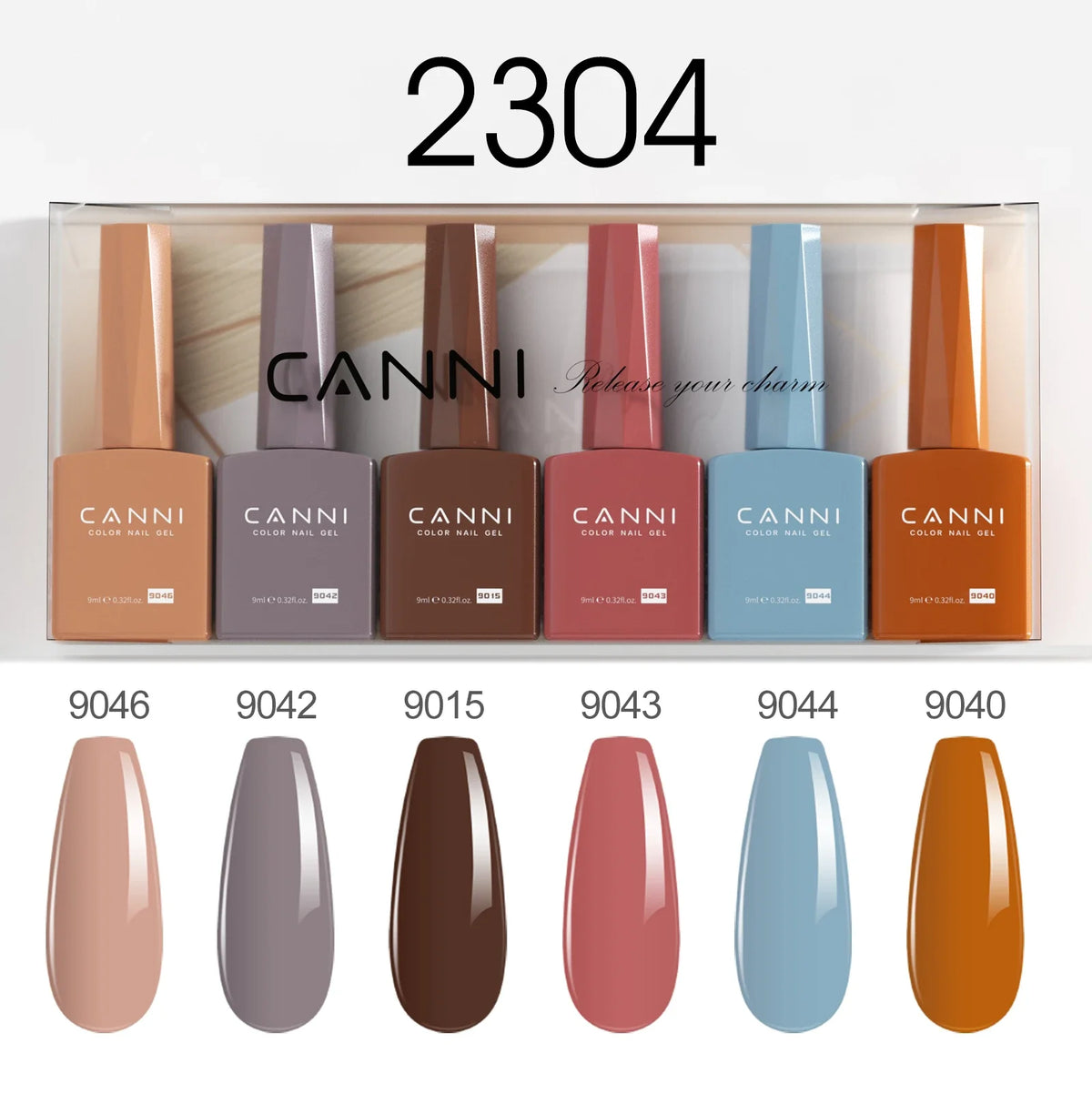 6pcs*9ml CANNI HEMA FREE Nail Gel Polish Set Gorgeous Color Semi Permanent Pigmented Painting Gel Soak off UV LED Gel Nails Kit Blushimmer
