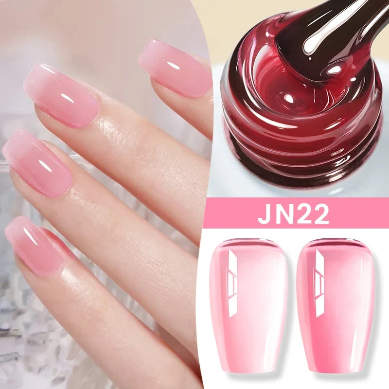 BORN PRETTY Milky White Jelly Nude Gel Nail Polish 10ml White Translucent Soak Off Gel Vernis Semi Permanent Need UV Light Cure Blushimmer