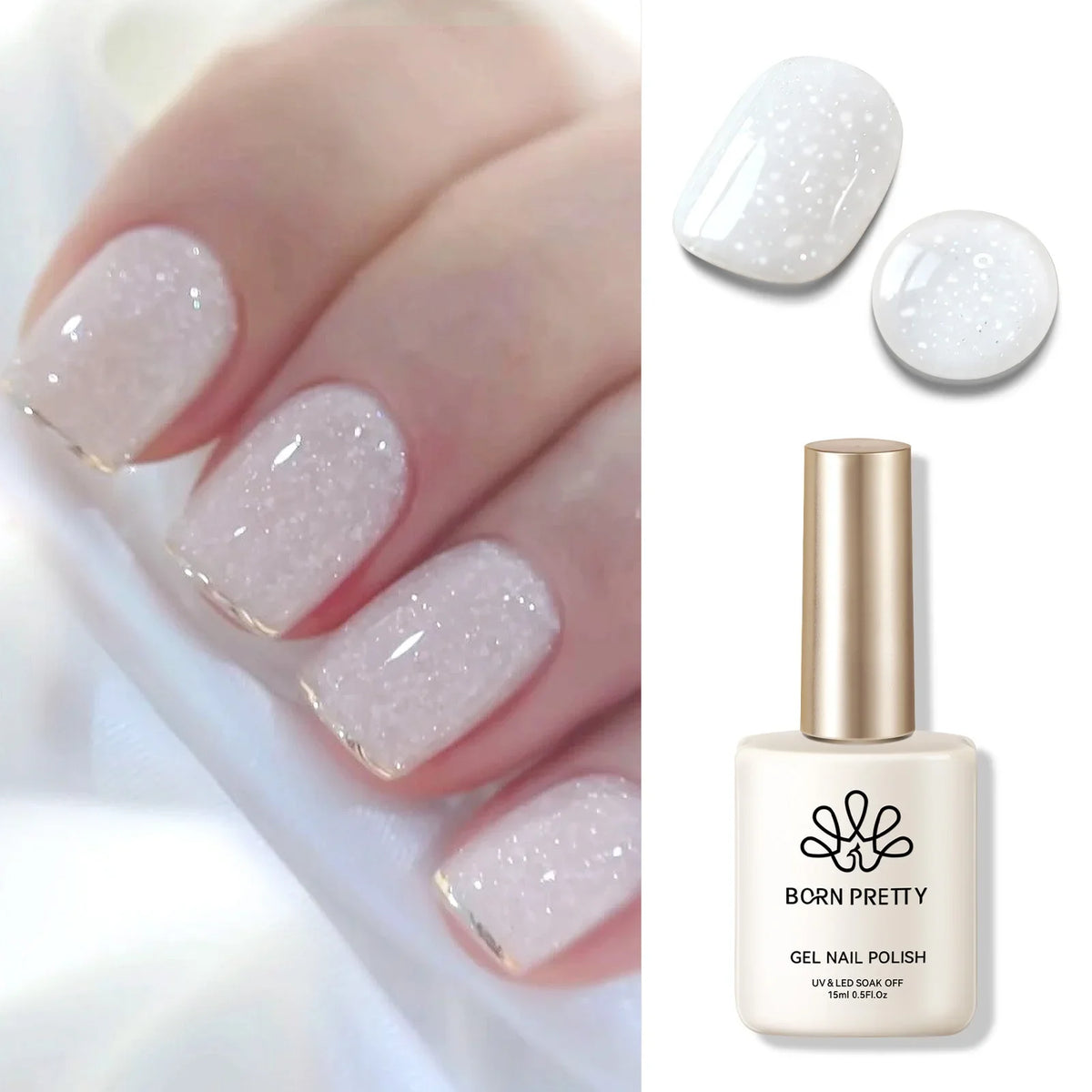 BORN PRETTY Milky Jelly Rubber Base Gel for Gel Nail Polish 15ml Russian Self-leveling Nude Color Soak Off Semi Permanent UV Gel Blushimmer