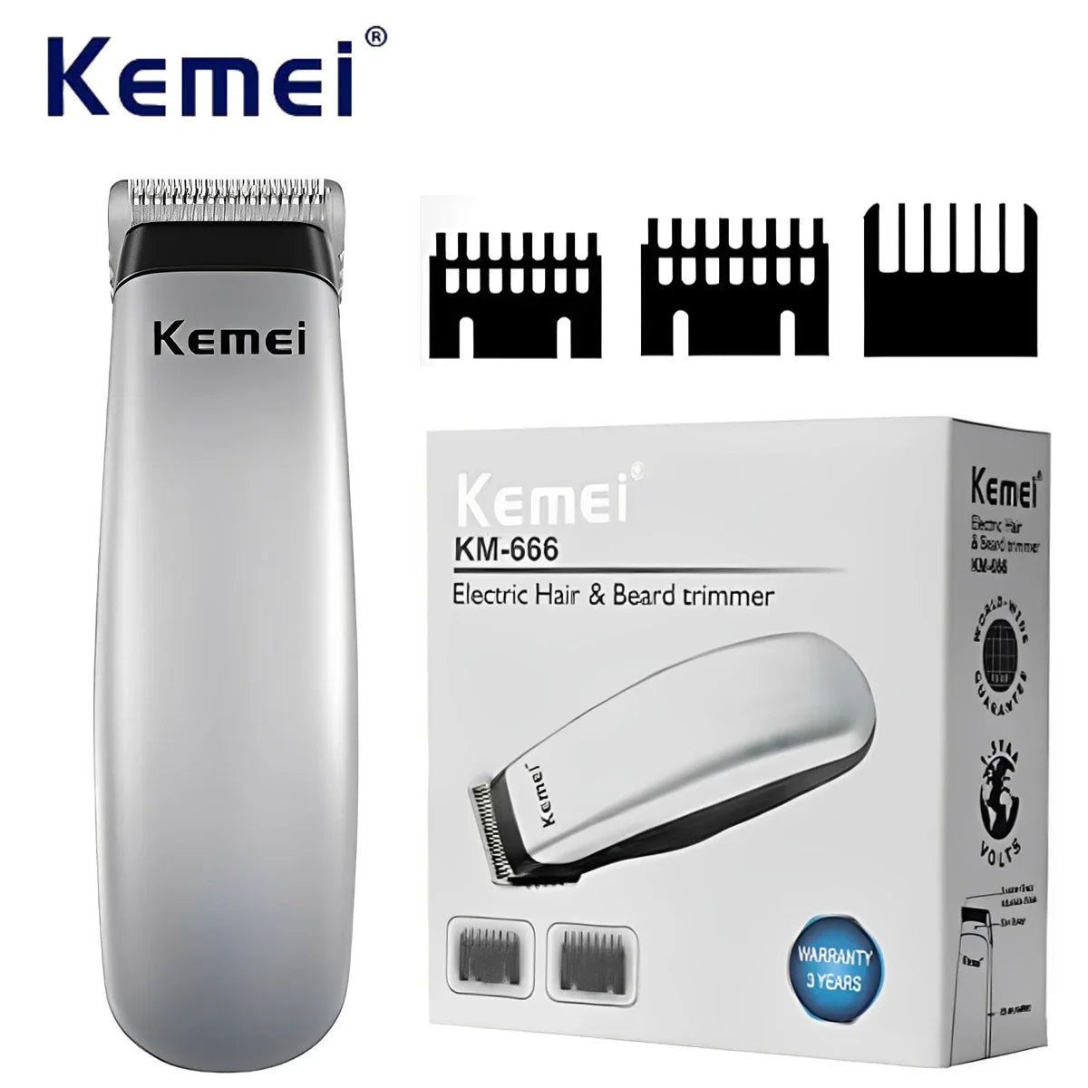 Kemei Mini Portable Hair Trimmer Cutting Machine Newly Design Electric Hair Clipper  Beard Barber Razor Men Style Tools KM-666 Noventix