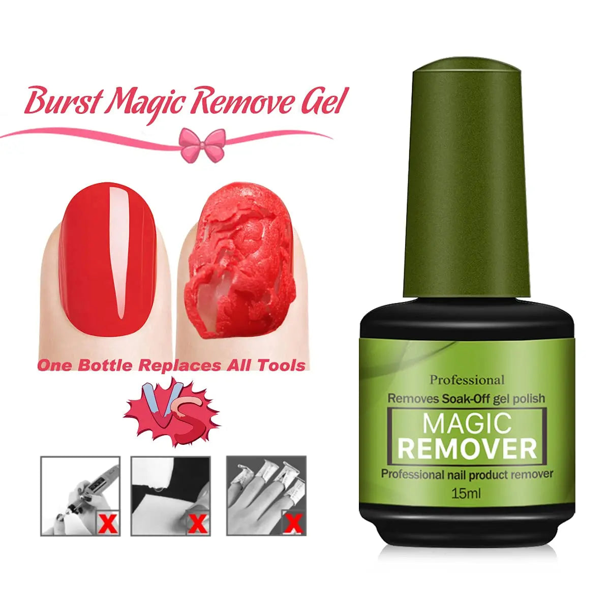 15ml Magic Fast Nail Gel Polish Remover Clean UV Soak Off Semi Permanent Varnish Nail Art Removal Tools Manicure 2025 New Blushimmer