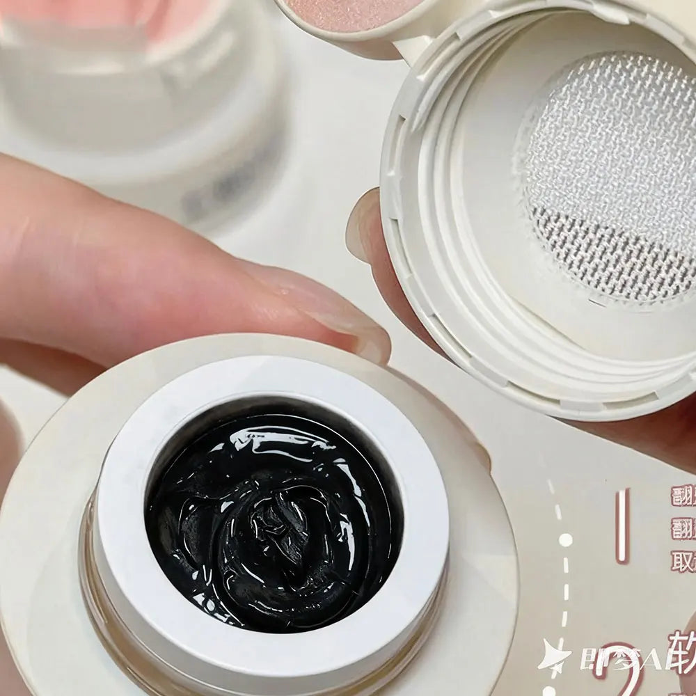 1Jar Black Pat Painting Gel Nail Polish with Air Cushion Gradient Matte Texture Nail Patting Glue Soak Off UV LED Nail Varnish 8 Blushimmer