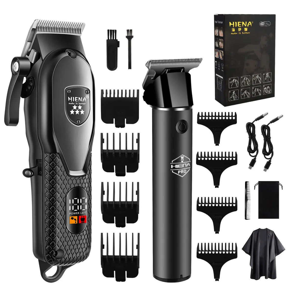 hiena Hair Clipper Kit for Men Electric Shaver Hair Trimmer Professional Cutting Machine Hair Trimmer with LCD Digital Display Noventix