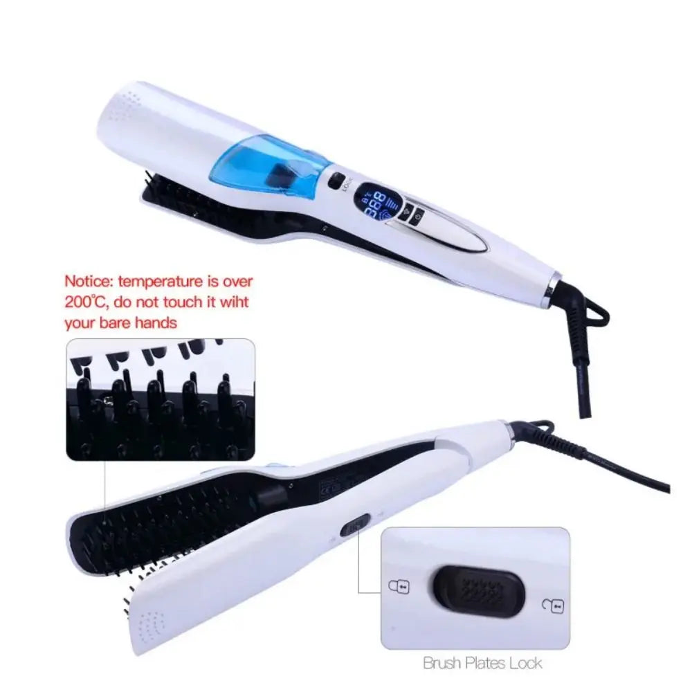 LCD Display Steam Hair Straightener PTC Heated Scalable Hair Straightener Brush Frizz-Free Fast Heating FLIPSTYLEZLLC