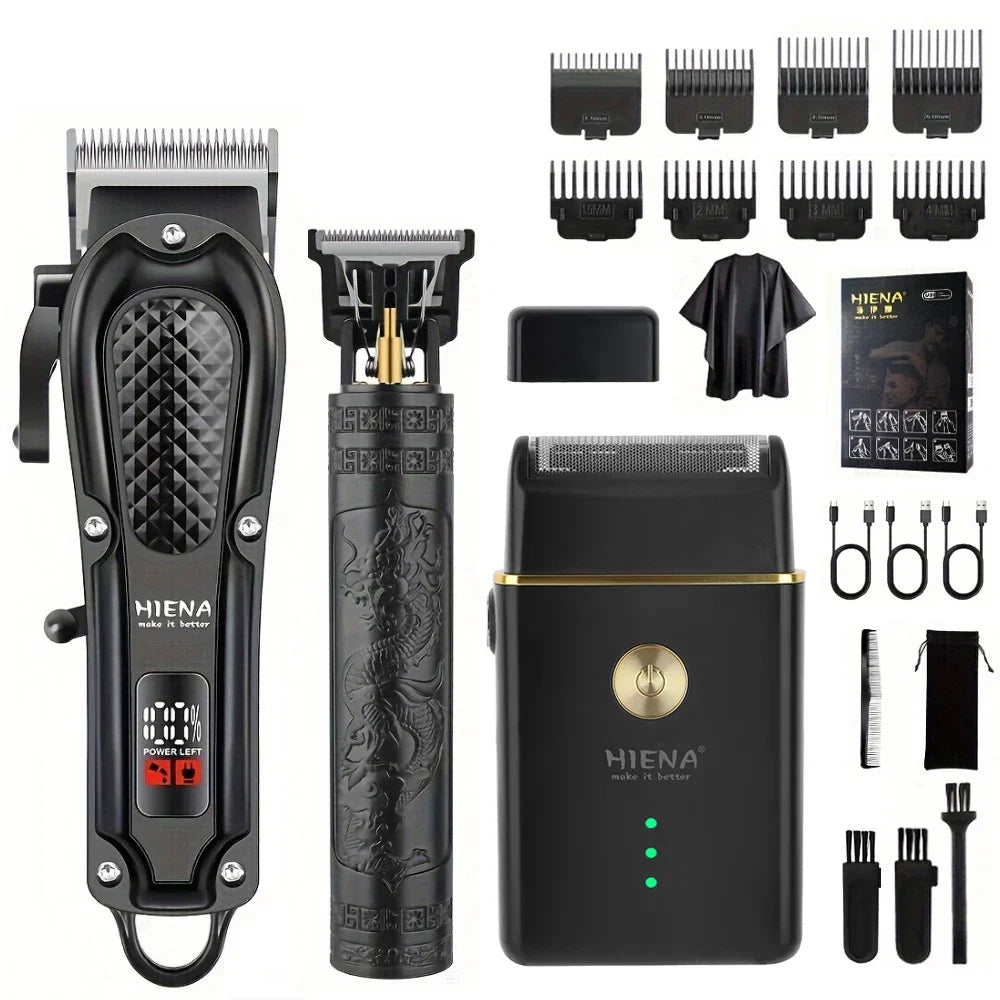 hiena 212 Professional Hair Cutter Mans Hair Clipper Set Metal Electric Cordless Hair Trimmer for Barber LCD Display Hair cutt Noventix
