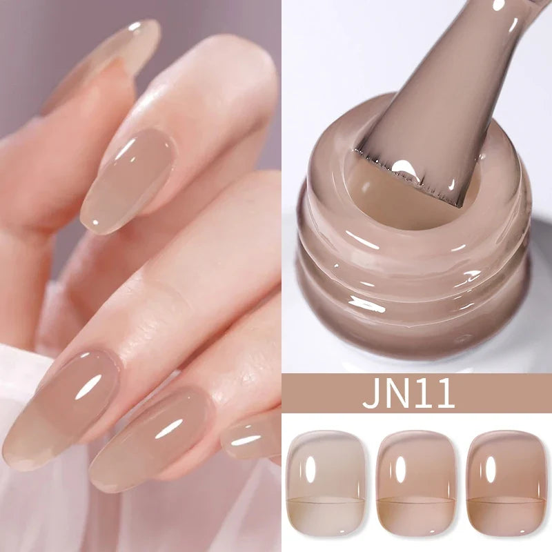 BORN PRETTY 10ml Blood Red Jelly Gel Nail Polish Halloween Nails Art Gel Polish Sheer Translucent Nail Gel for Winter Manicure Blushimmer