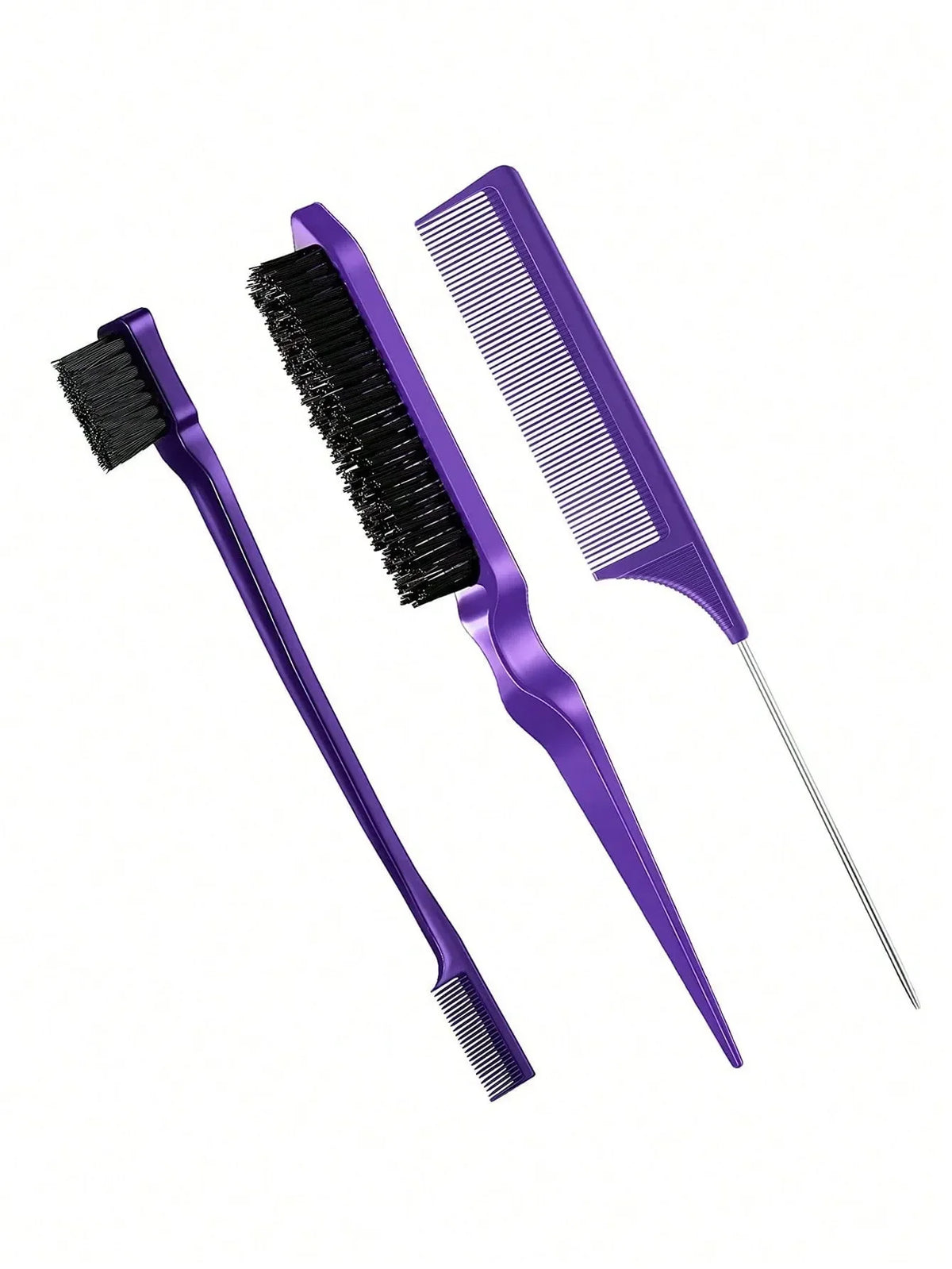 3pcs styling comb set with triple tear hair brush mouse tail comb edge brush,salon hair styling tool Special for real hair wigs Phones Icon