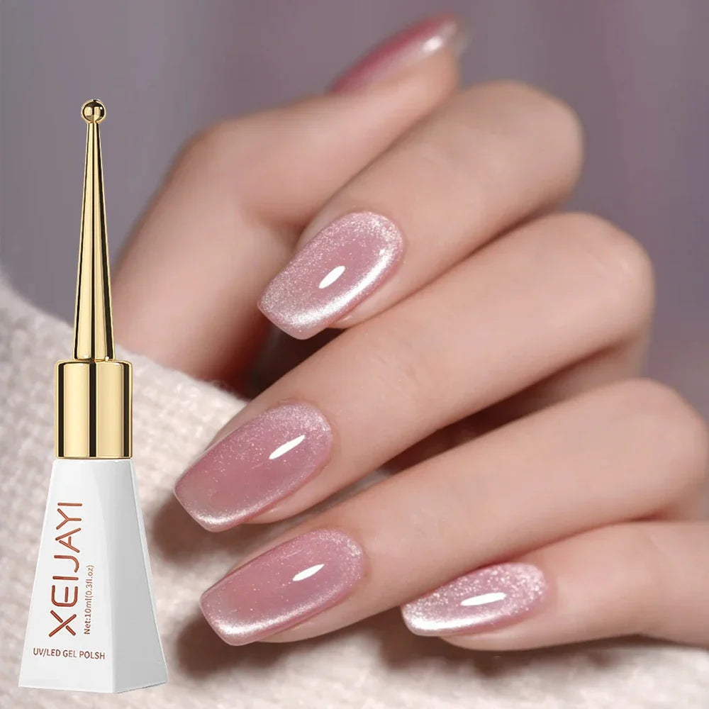 XEIJAYI Pink Cat Eye Gel Nail Polish Ceramic Magnetic Gel UV Semi-permanent Enamels Varnish Nail Supplies For Professionals Gel Blushimmer