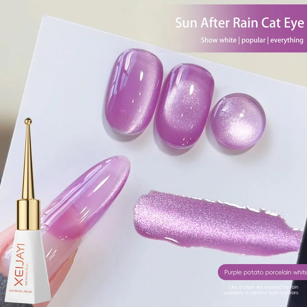 XEIJAYI Pink Cat Eye Gel Nail Polish Ceramic Magnetic Gel UV Semi-permanent Enamels Varnish Nail Supplies For Professionals Gel Blushimmer