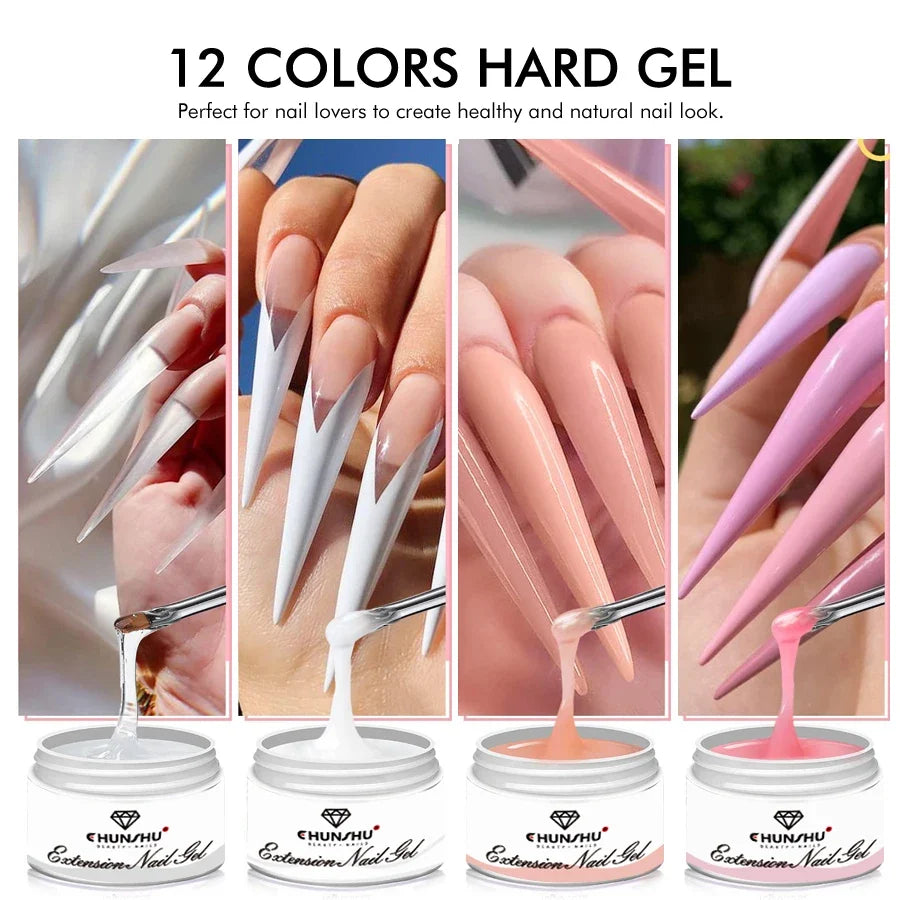 30ML Hard Gel For Nail Extension Milky White Builder Constructor Gel Self Leveling Reinforcement Nail Gels Camouflage Manicure Blushimmer