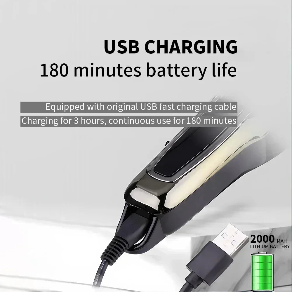 Kemei PG1990A Rechargeable Hair Clipper or Limit Combs Professional Cordless Men Hair Trimmer Men's Hair Cutting Machine Barber Noventix