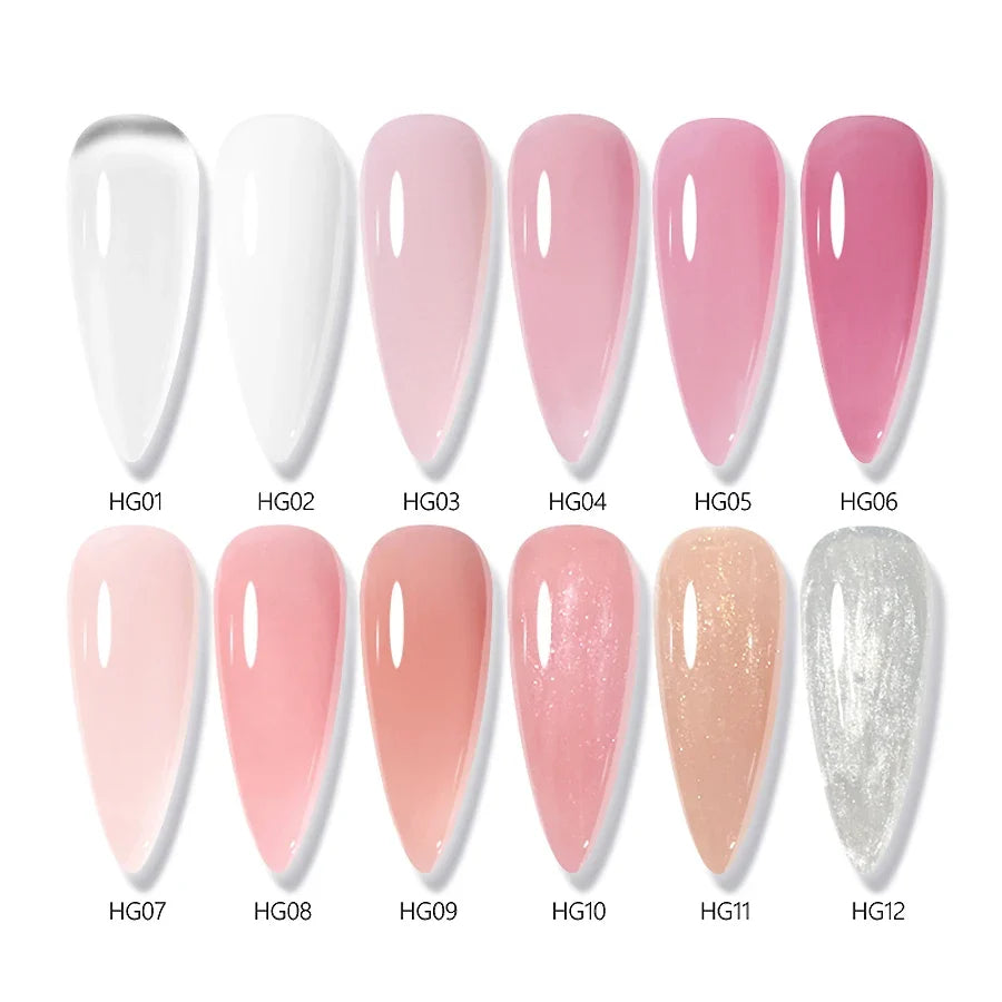 30ML Hard Gel For Nail Extension Milky White Builder Constructor Gel Self Leveling Reinforcement Nail Gels Camouflage Manicure Blushimmer