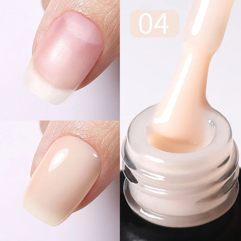 BORN PRETTY Milky Pink Rubber Base Gel Nail Polish Glitter 15ml Semi-Permanent Varnish Soak Off Self Leveling UV LED Gel Blushimmer