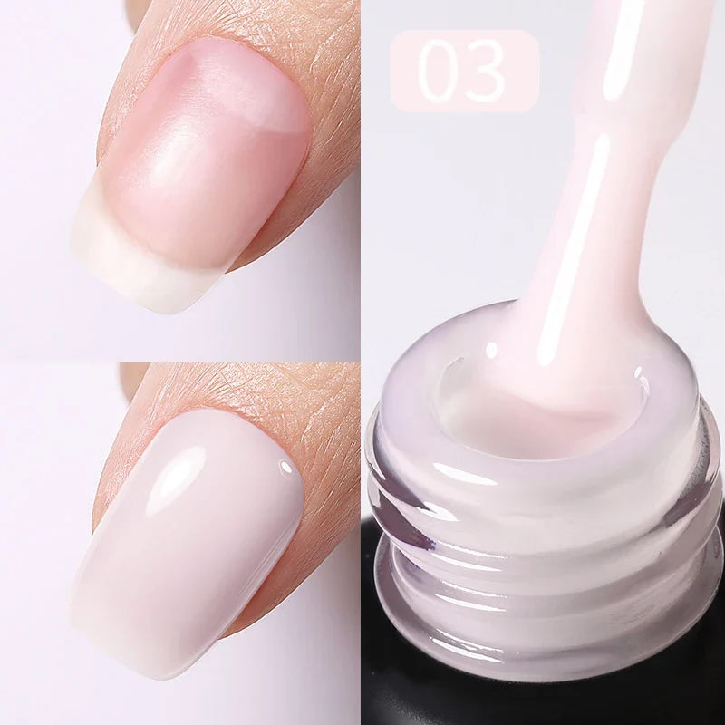 BORN PRETTY Milky Pink Rubber Base Gel Nail Polish Glitter 15ml Semi-Permanent Varnish Soak Off Self Leveling UV LED Gel Blushimmer